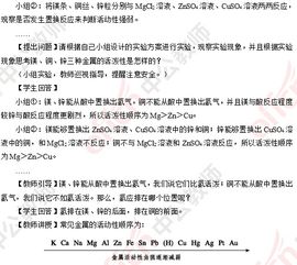 金属活动性顺序表在多领域的广泛应用