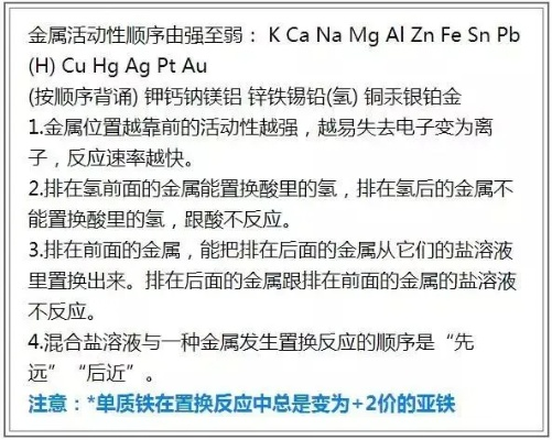 解析金属活动性顺序表与氧化性还原性深度剖析
